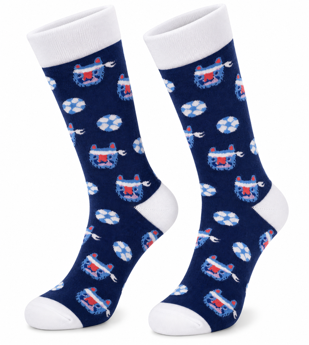 Calcetas logo monstruo azul