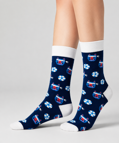 Calcetas logo monstruo azul