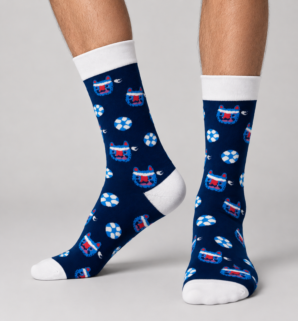 Calcetas logo monstruo azul
